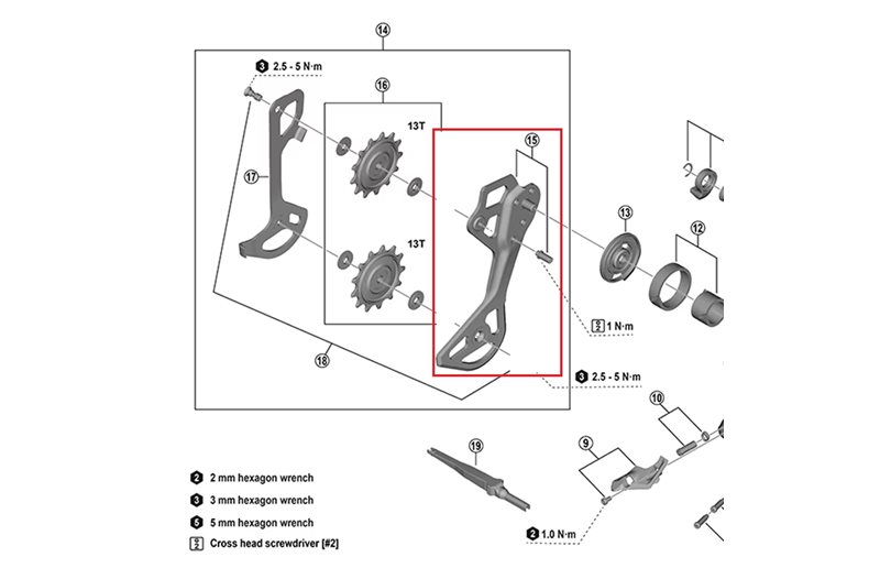 Ulkokehikko Shimano XTR Outer Cage SGS Type RD-M9250
