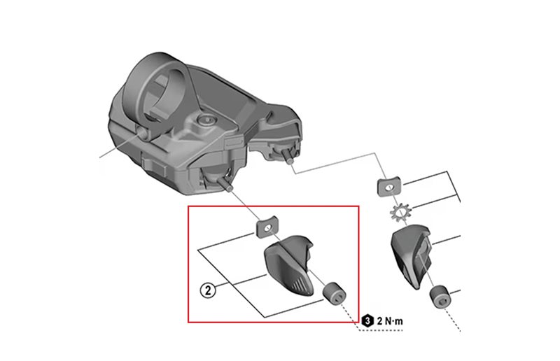 Vaihdepainike Shimano XTR/Deore XT Lever X Unit SW-M9250-R