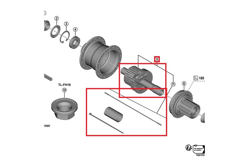 Nav axel Shimano Cues Q'AUTO FH-U6060