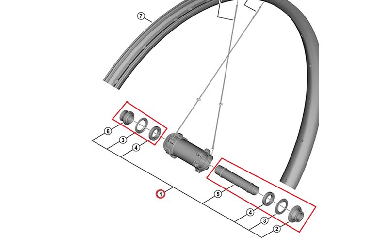 Nav Axel Shimano XTR Complete WH-M9200 Fram