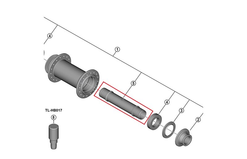 Nav axel Shimano XTR HB-M9210-B Fram