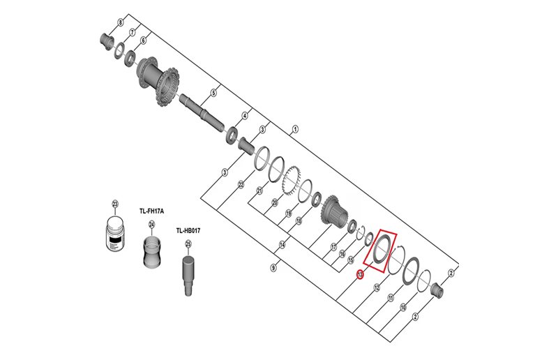 Shimano XTR Ulkoinen tiivisterengas FH-M9210-B