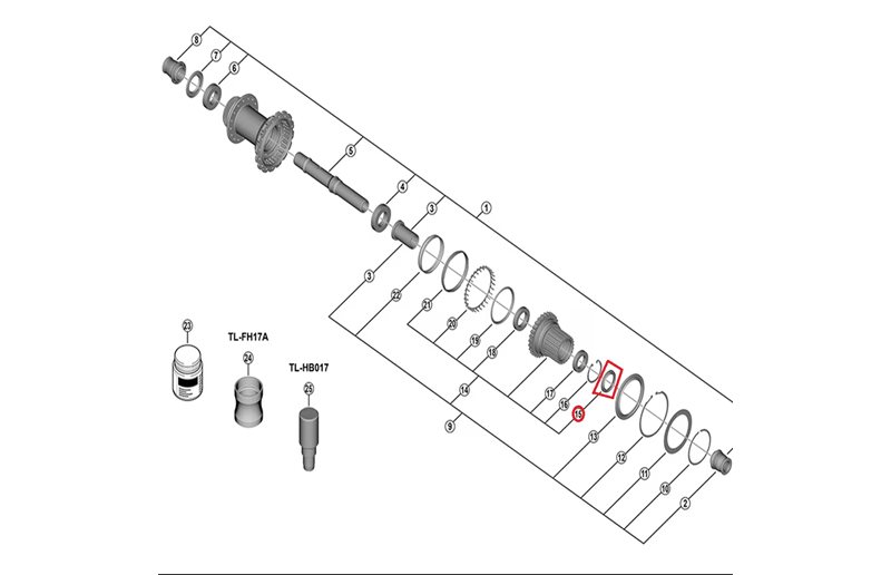 Shimano XTR Kumitiiviste FH-M9210-B