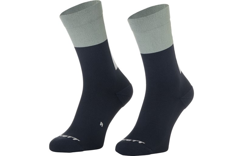 Strumpor Scott Block Stripe Crew Dark Blue/Spray Grey