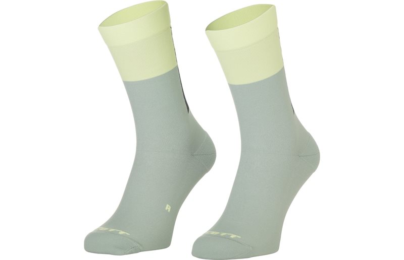 Strumpor Scott Block Stripe Crew Spray Grey/Acid Yellow