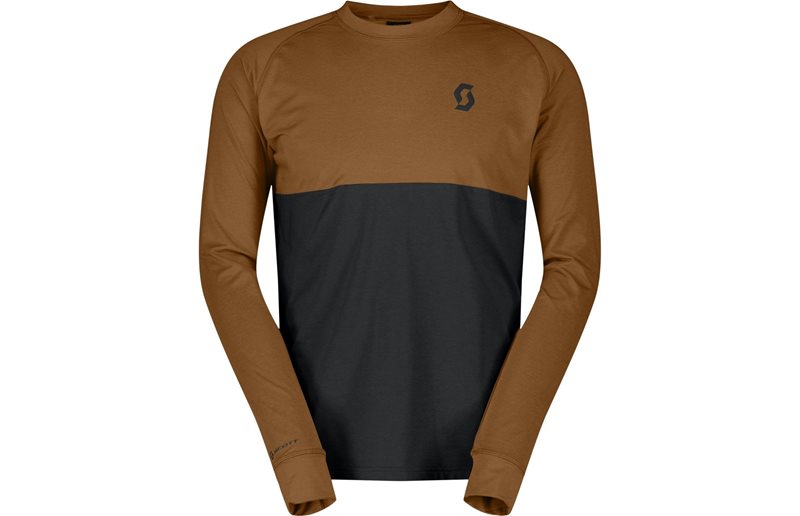 Cykeltröja Scott Trail Storm Warm Light LS Men's Tee Bread Brown