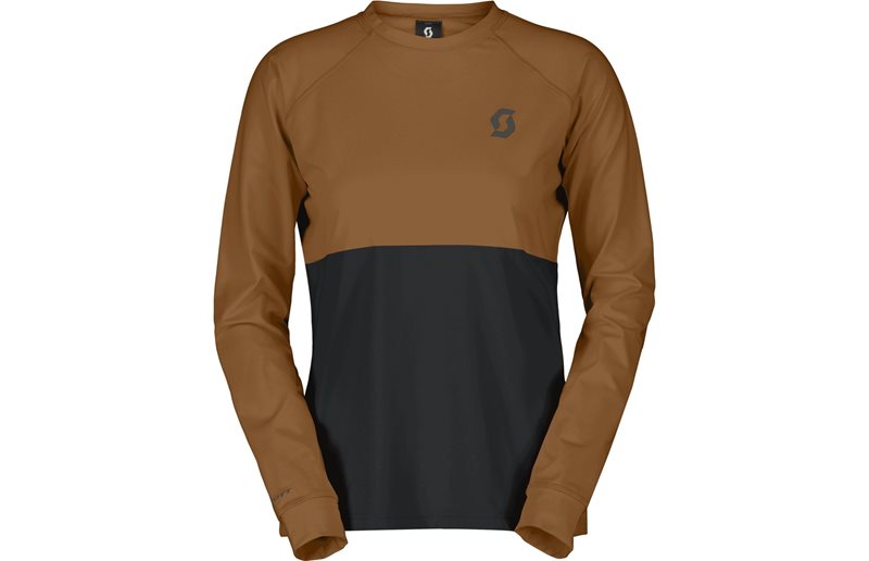 Cykeltröja Scott Trail Storm Warm Light LS Women's Tee Bread Brown