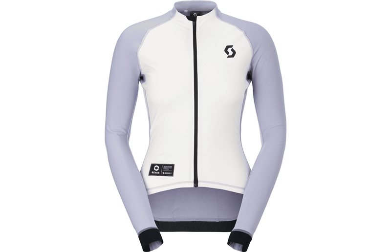 Cykeltröja Scott RC Pro Warm LS-Remix Women's Jersey Cotton White/Heather Purple