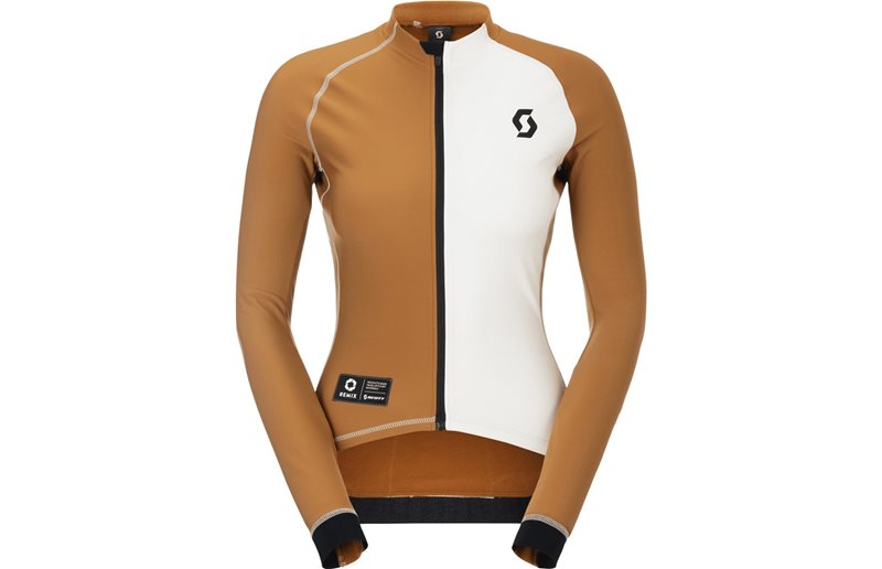 Cykeltröja Scott RC Pro Warm LS-Remix Women's Jersey Bread Brown/Cotton White