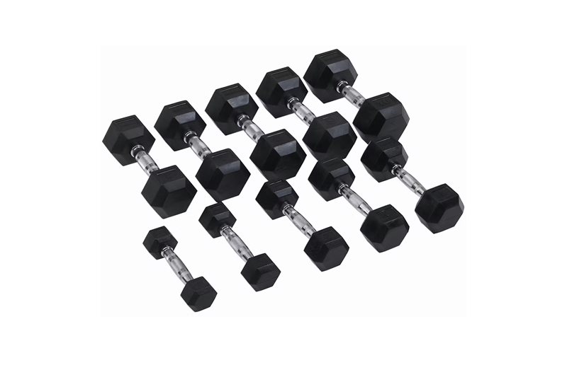 Master Fitness Hantlar Hex Gummi / Krom