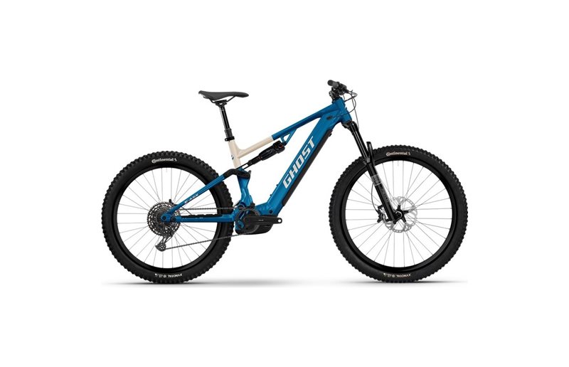 El MTB Ghost E-ASX Universal Candy Blue/Coffee Arctic Dust