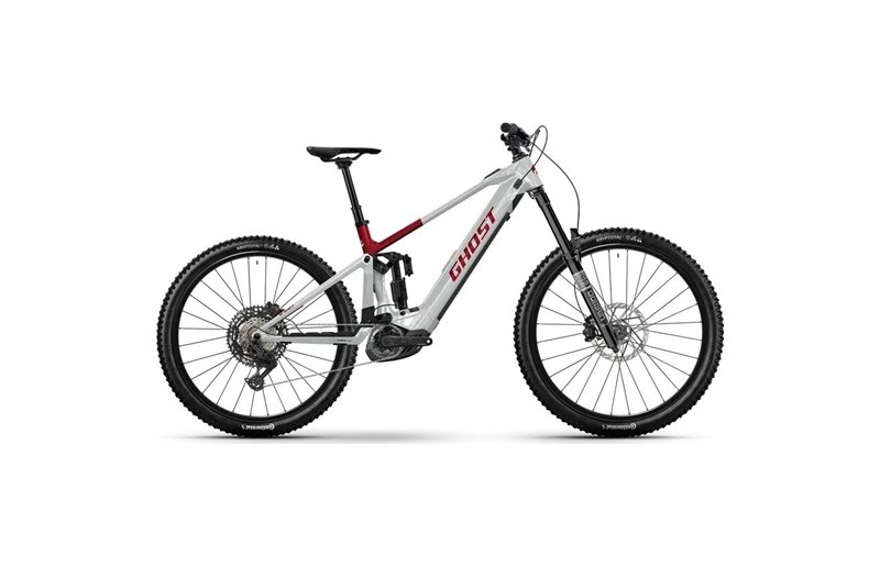 El MTB Ghost E-Riot CF Advanced Rebel Red/Misty Gray