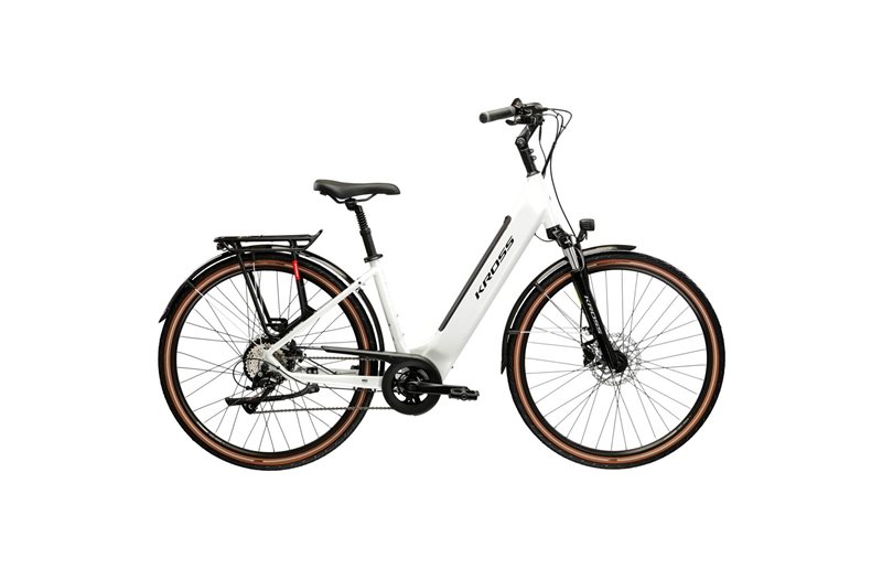 Elcykel hybrid Kross Trans Hybrid 1.0 W Pearl/Black