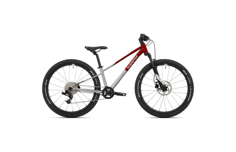 Børnecykel Superior TEAM 24 Gloss Brushed Alu/Red