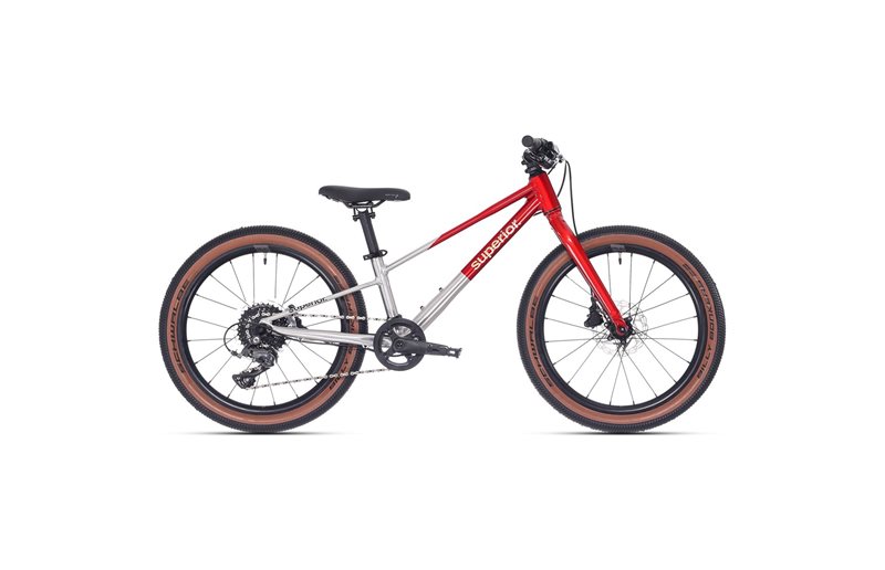 Barnesykkel Superior TEAM 20 Gloss Brushed Alu/Red