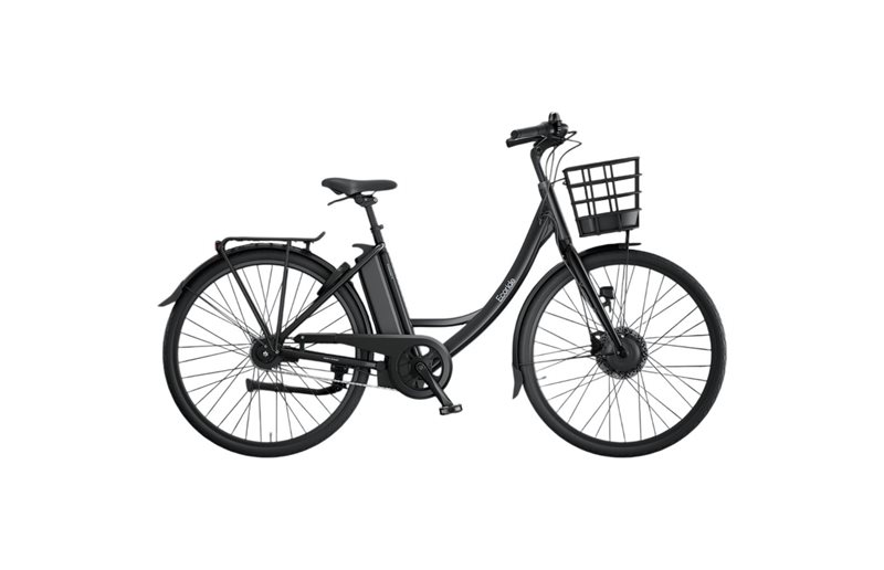 Naisten sähköpyörä Ecoride Ambassador 3 Hub Jalkajarru Musta