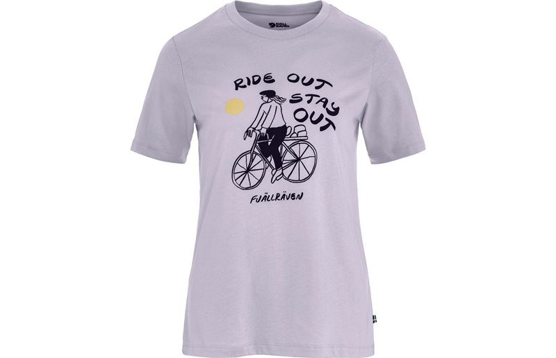 Cykeltröja Fjällräven Hoja Iväg T-shirt W Lavender Mist