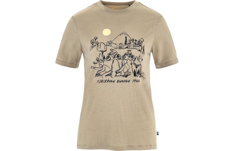 Cykeltröja Fjällräven Hoja Lugnt Wool T-shirt W Fossil