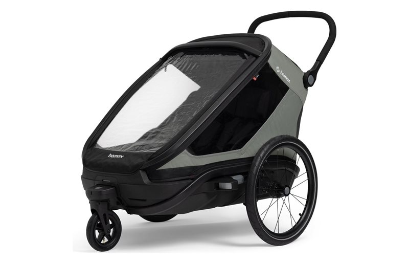 Cykeltrailer børn Hamax Outback Next Double Bicycle Trailer Green/Black