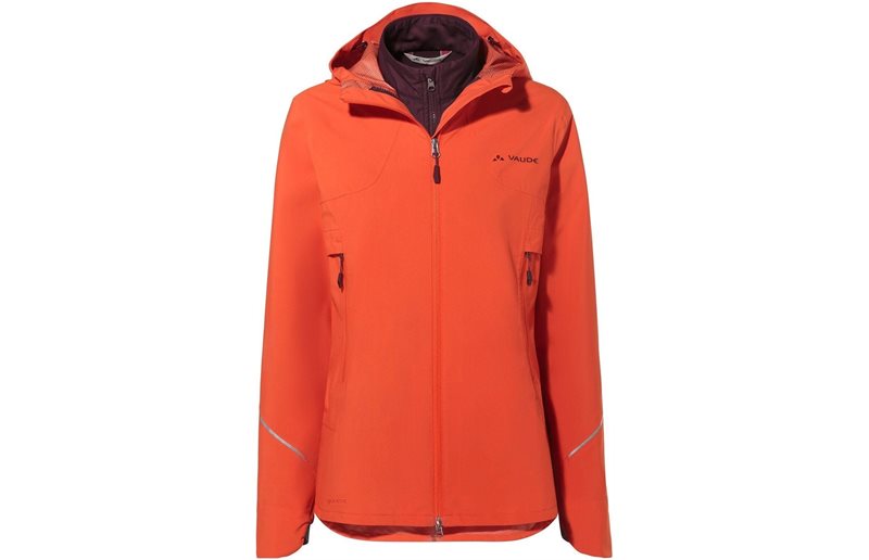 Cykeljacka Vaude Women's Yaras 3in1 Jacket Glowing red