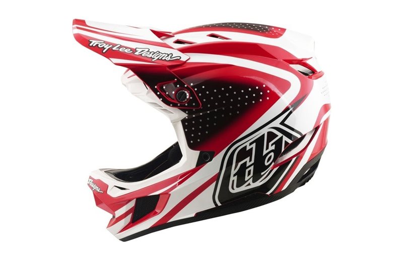 Pyöräilykypärä Troy Lee Designs D4 Polyacrylite Mips The Line Fire/White