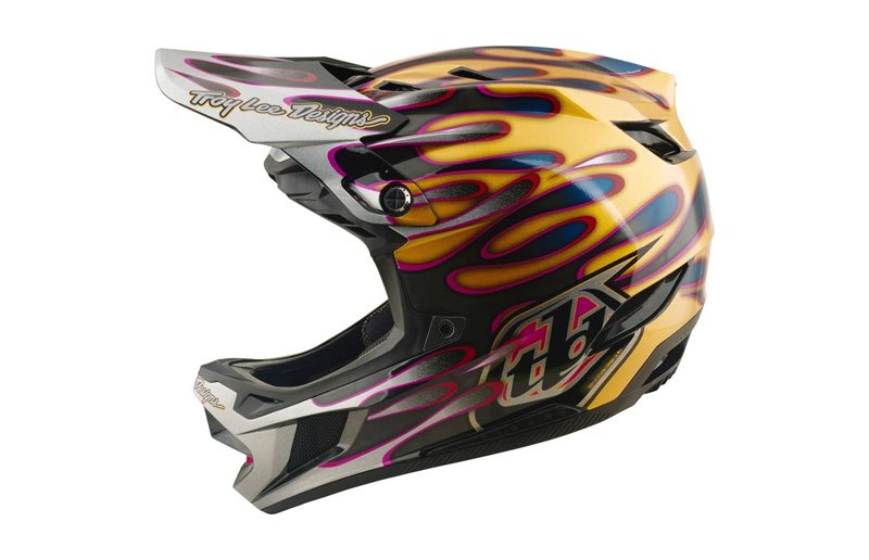 Cykelhjälm Troy Lee Designs D4 Carbon Mips Overspray Gold/Black
