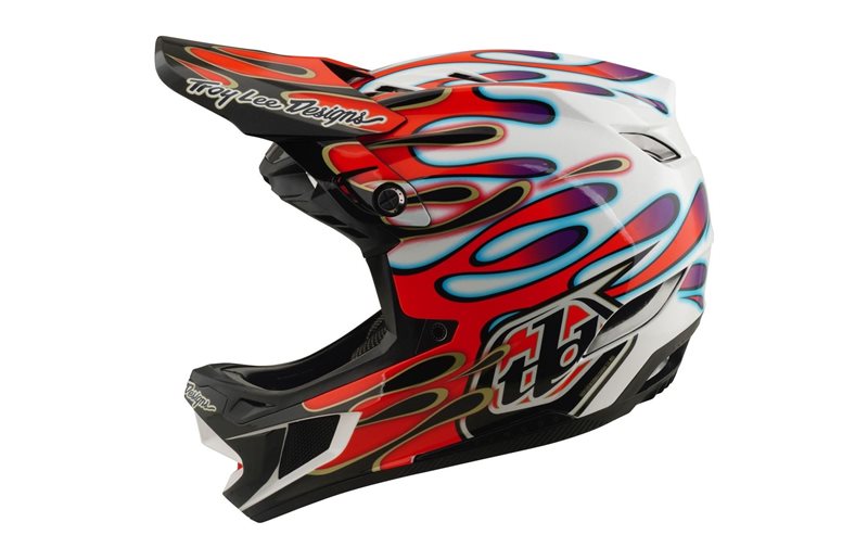 Pyöräilykypärä Troy Lee Designs D4 Composite Mips Overspray White/Red