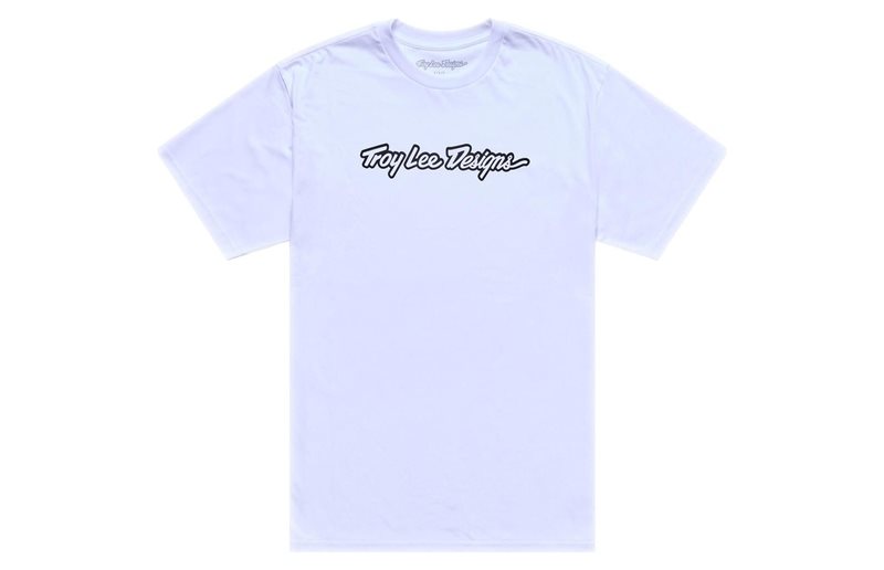Cykeltröja Troy Lee Designs Short Sleeve Tee Signature White/Black