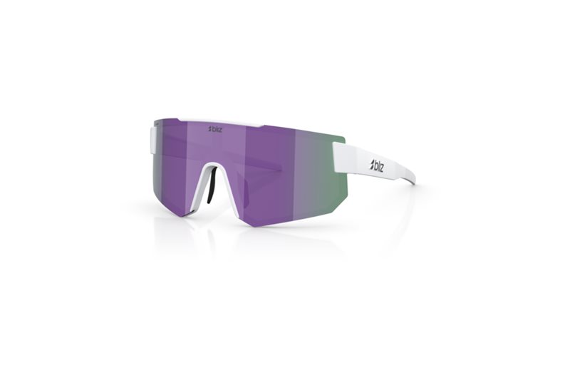 Cykelglasögon Bliz P005S Matte White/Smoke-Purple Mirror