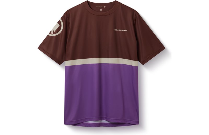 Cykeltröja Endura SingleTrack Core Print S/S End Mahogany