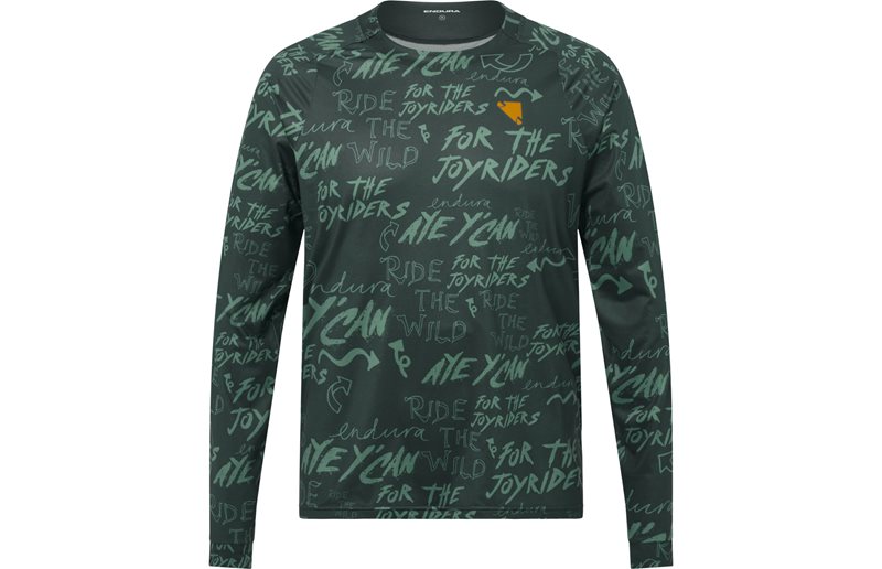 Cykeltröja Endura SingleTrack L/S Print Carbon Grey