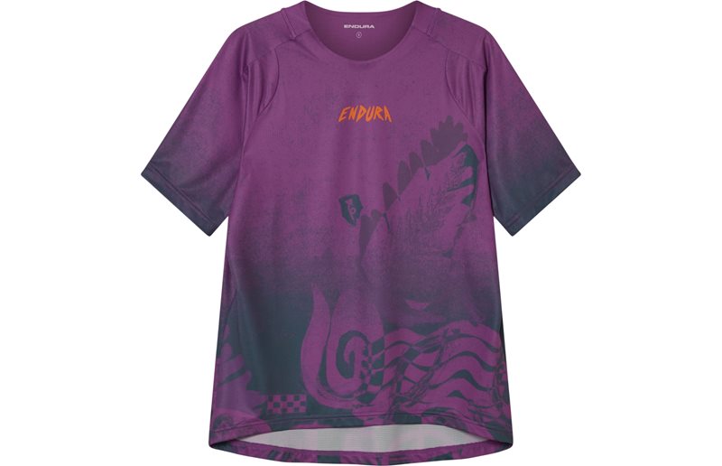 Cykeltröja Endura Women's SingleTrack S/S Print End Purple
