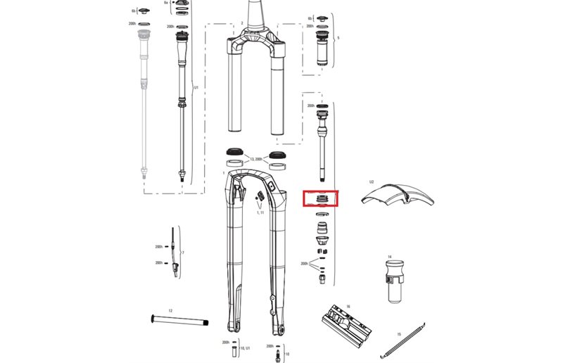 ROCKSHOX Rudy XL Base/Ultimate A1 Sealhead 30mm Nocolor
