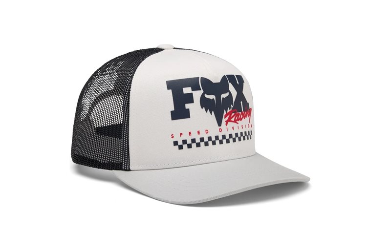 Caps Fox Yth Checker Mesh Trucker Hat White