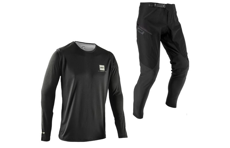 Cykelbyxor & Tröja Leatt Ride Kit MTB Gravity 1.0 Jr Ghost Black
