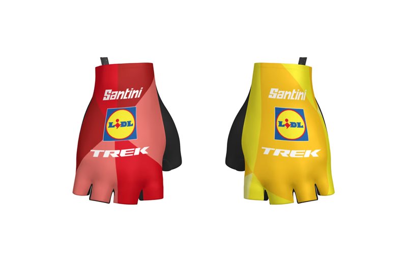 Sykkelhansker Santini Lidl-Trek Team Glove Blue/Yellow