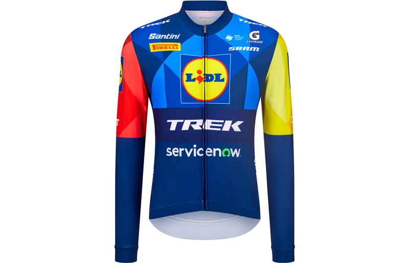 Cykeltröja Santini Lidl-Trek Team LS Jersey Blue/Yellow