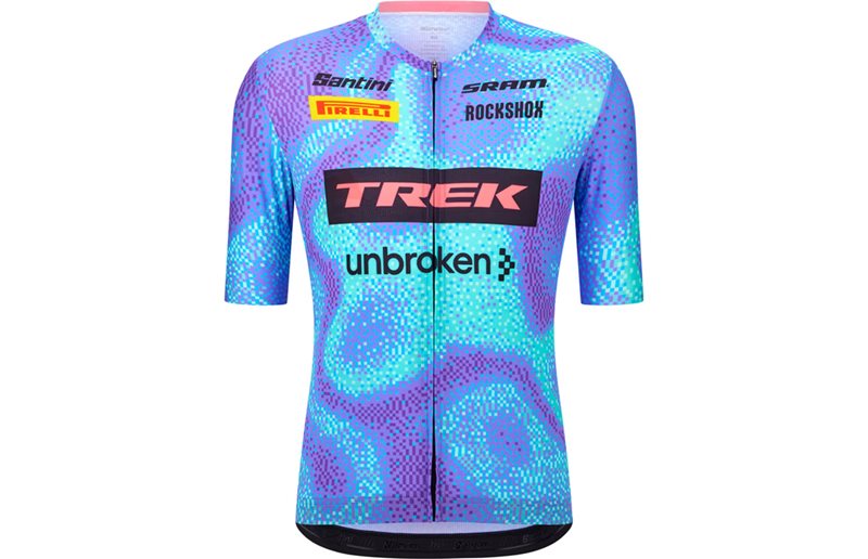 Sykkeltrøye Santini Trek-Unbroken XC Team Jersey Light Blue
