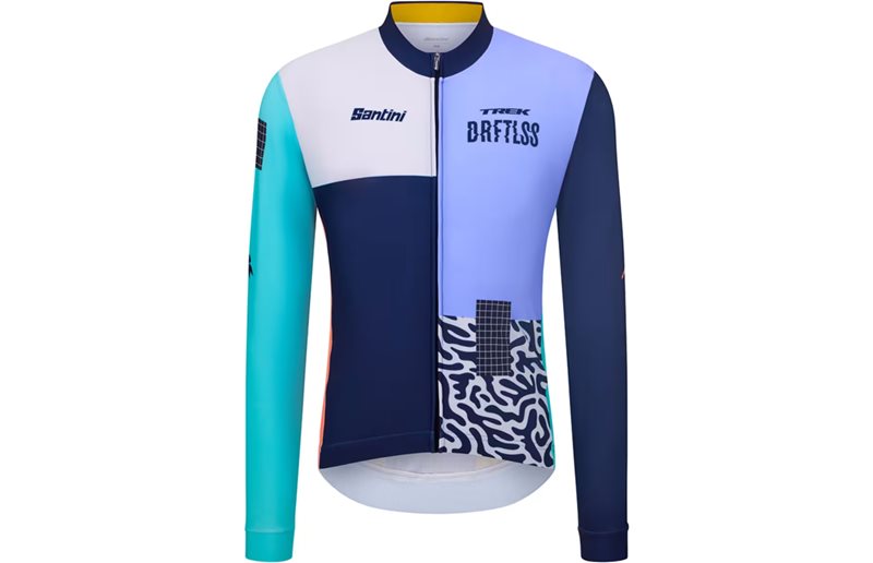 Cykeltröja Santini Trek Driftless Team Thermal LS Jersey Blue