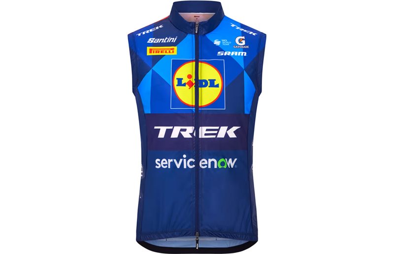 Sykkelvest Santini Lidl-Trek Team Windshell Vest Blue/Yellow