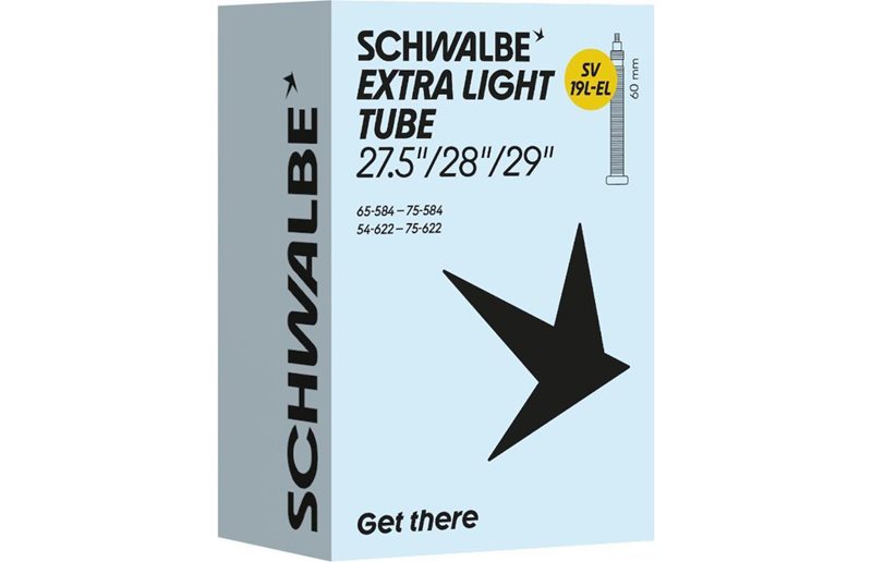 Sykkelslange Schwalbe Slang SV19L-EL Extra Light 54-75x584-622 Presta 60mm