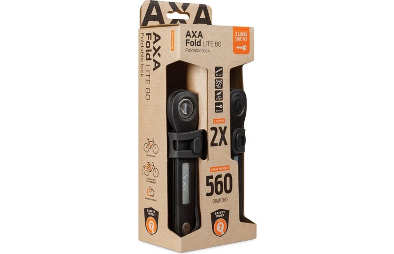 Sammenleggbar lås AXA Fold Lite 80 Duo Pack Foldable lock