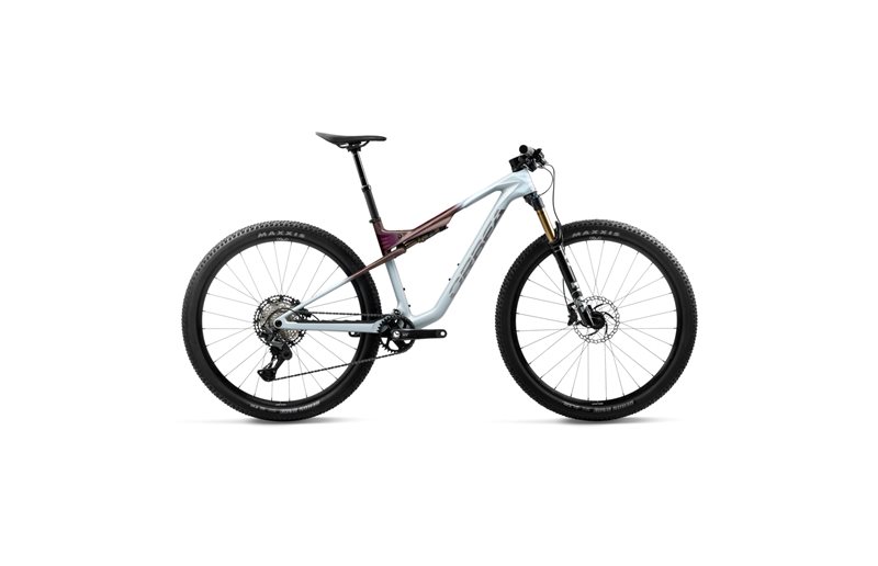 Fulldempet MTB Orbea Oiz M20 Frozen Concrete/Sunset Carbon View