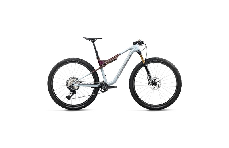 Fulldempet MTB Orbea Oiz M10 Frozen Concrete/Sunset Carbon View