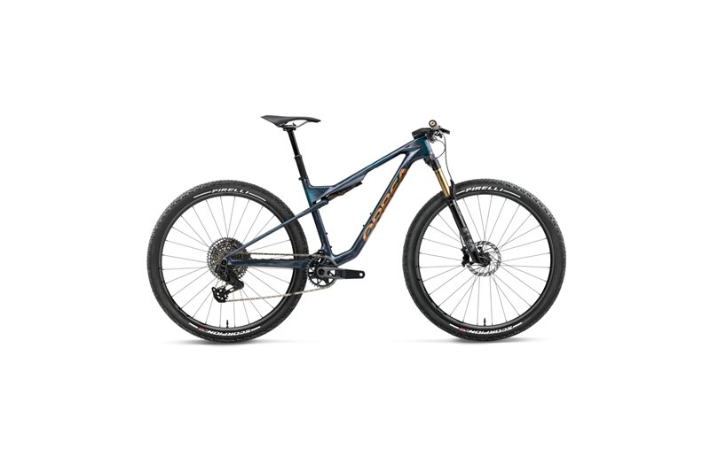 Fulldempet MTB Orbea Oiz M-Team AXS Fuel Carbon View/Titan Gold