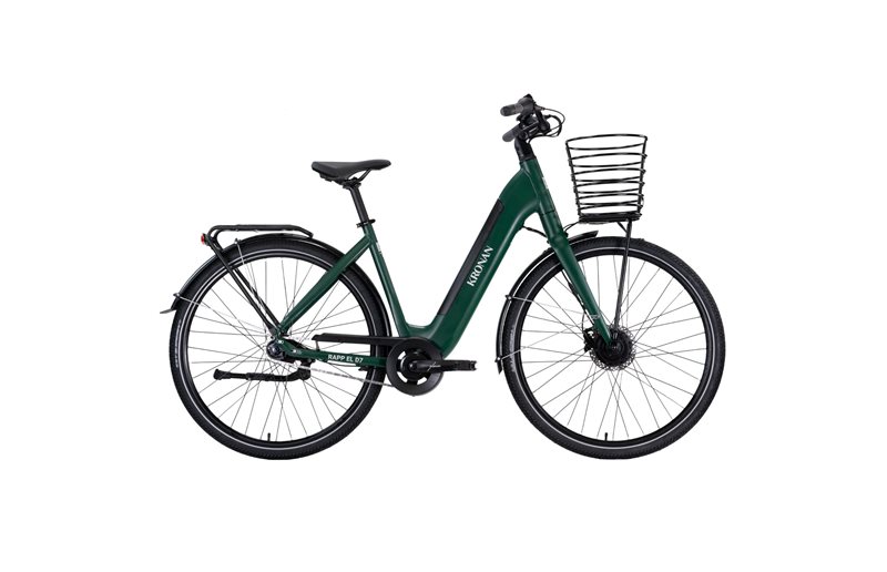 Naisten sähköpyörä Kronan Rapp 7 Green Matt