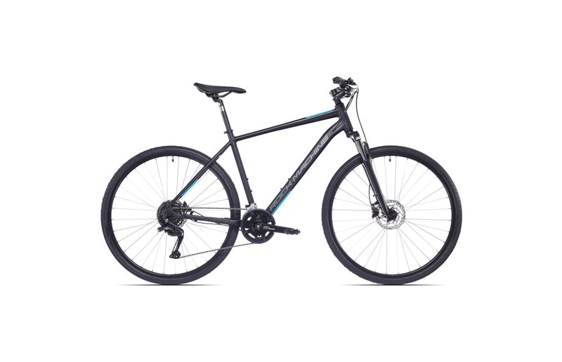 Cityhybrid Rock Machine Crossride 700 Matte Black/Grey/Petrol
