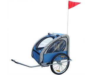 Cykelvagn VidaXL för barn med extra koppling blå