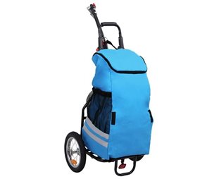 Cykelvagn VidaXL hopfällbar med väska blå och svart
