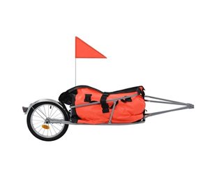 Cykelvagn VidaXL för bagage med väska orange och svart
